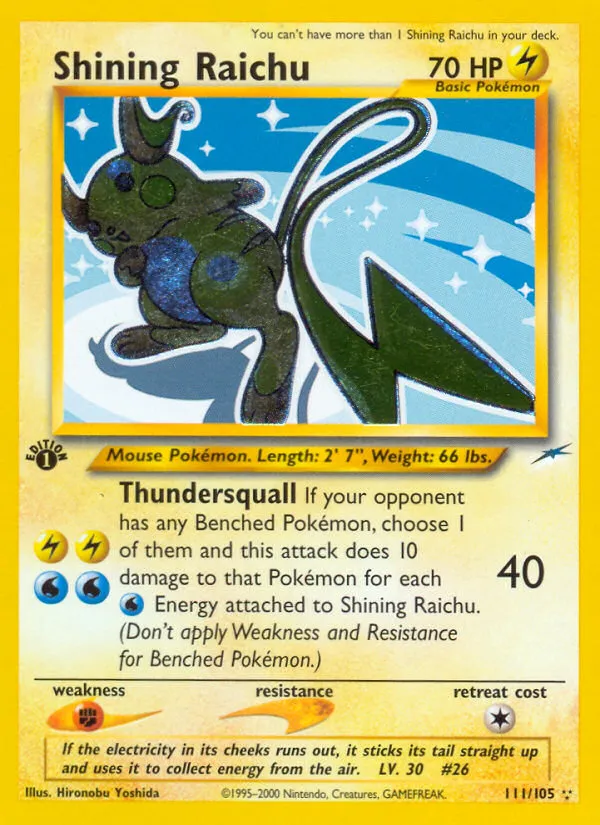Shining Raichu #111, Neo Destiny 1st Edition