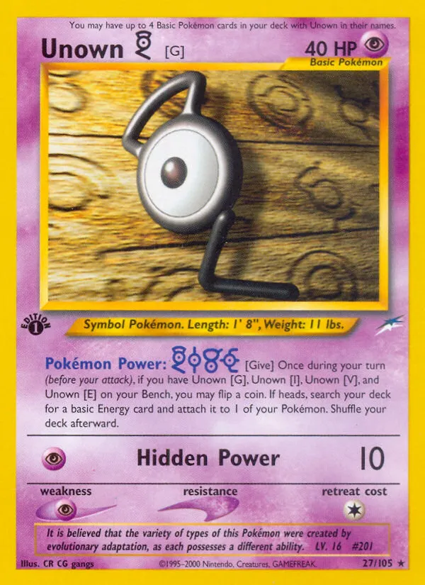 Unown [G] #27, Neo Destiny