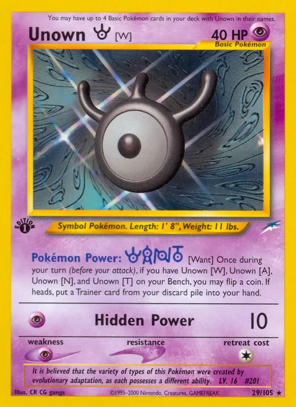 Unown [W] #29, Neo Destiny