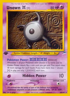 Unown [X] #30, 1st Edition
