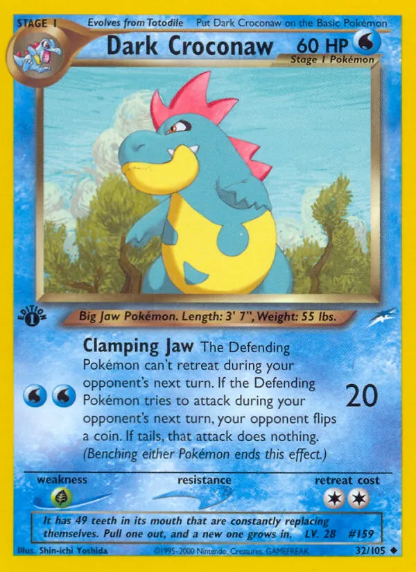 Dark Croconaw #32, Neo Destiny 1st Edition