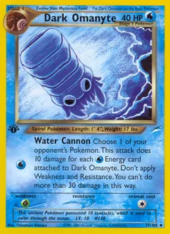 Dark Omanyte #37, 1st Edition