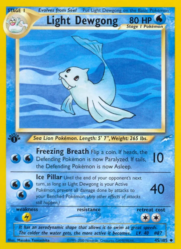 Light Dewgong #45, Neo Destiny 1st Edition