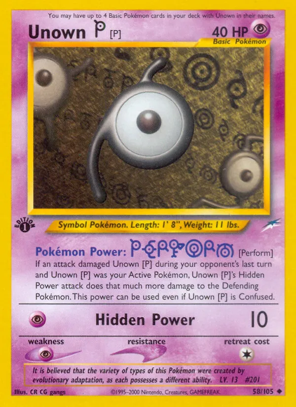 Unown [P] #58, Neo Destiny