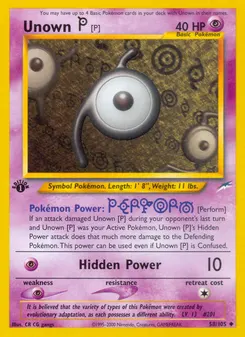 Unown [P] #58, 1st Edition