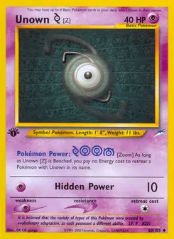 Unown [Z] #60, 1st Edition