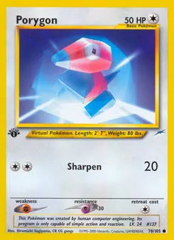 Porygon #78, 1st Edition