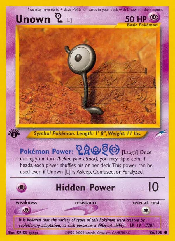 Unown [L] #86, Neo Destiny
