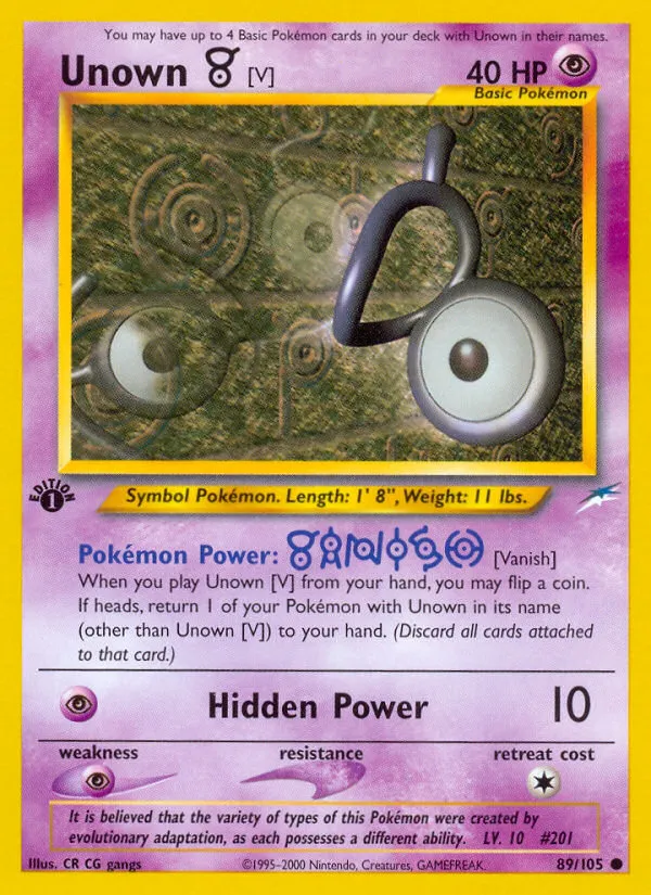 Unown [V] #89, Neo Destiny