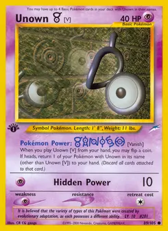 Unown [V] #89, 1st Edition