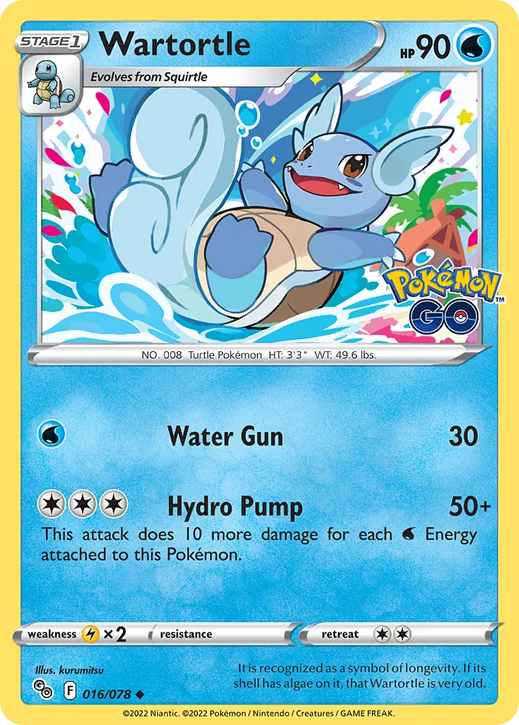 Wartortle #16, Pokémon GO Reverse Foil