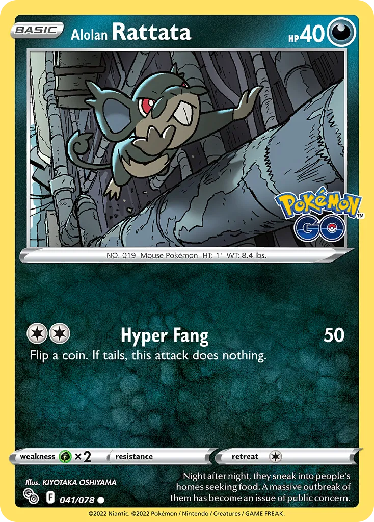 Alolan Rattata #41, Pokémon GO Reverse Foil