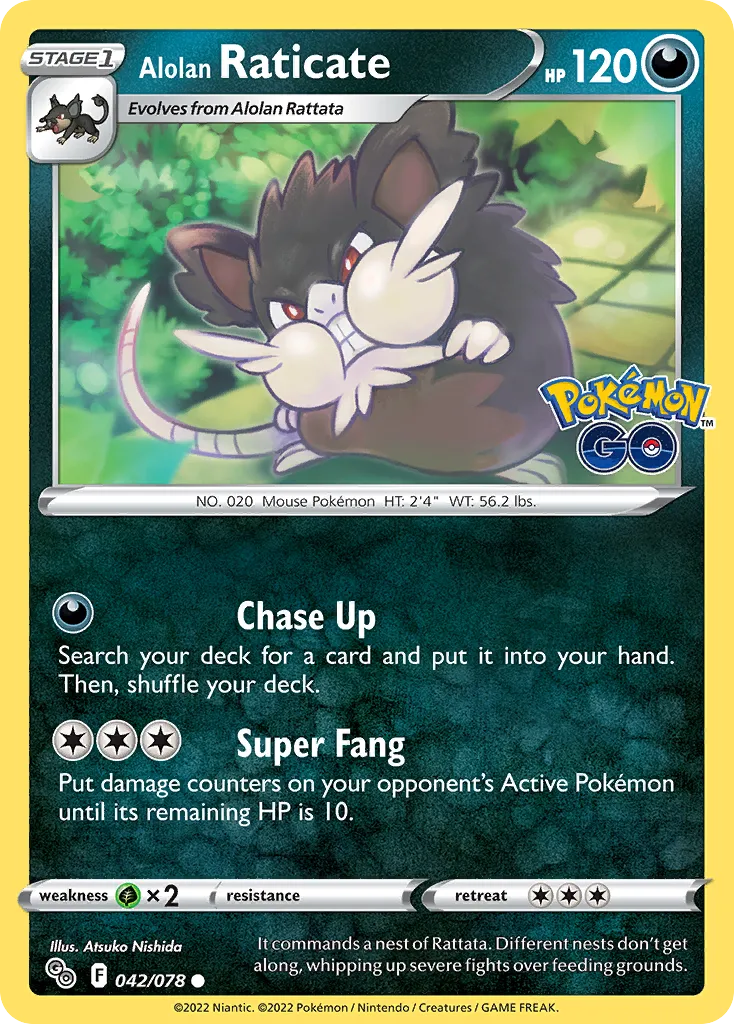 Alolan Raticate #42, Pokémon GO Reverse Foil