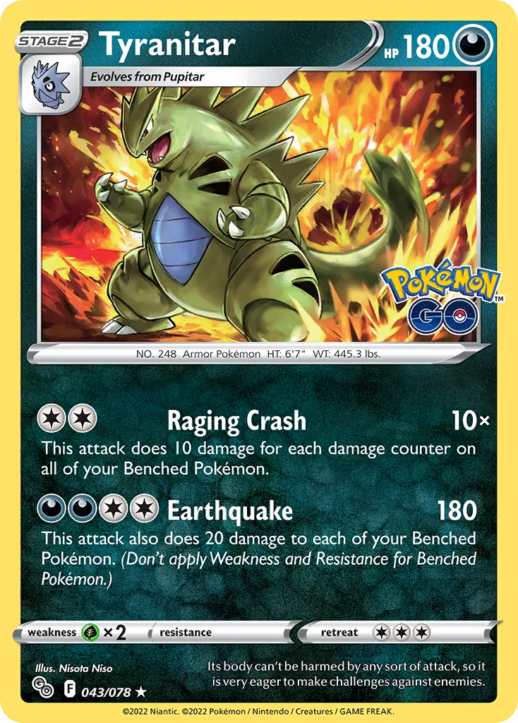 Tyranitar #43, Pokémon GO Reverse Foil