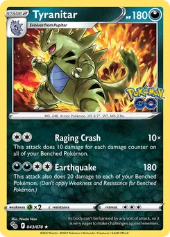Tyranitar #43, Reverse Foil