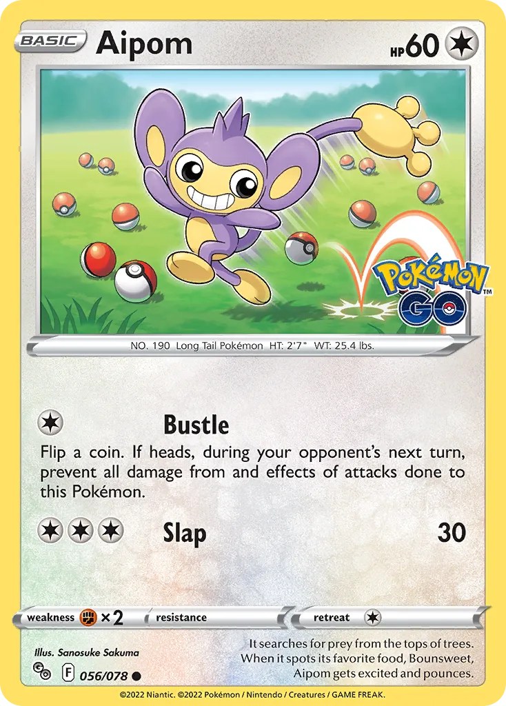 Aipom #56, Pokémon GO Reverse Foil