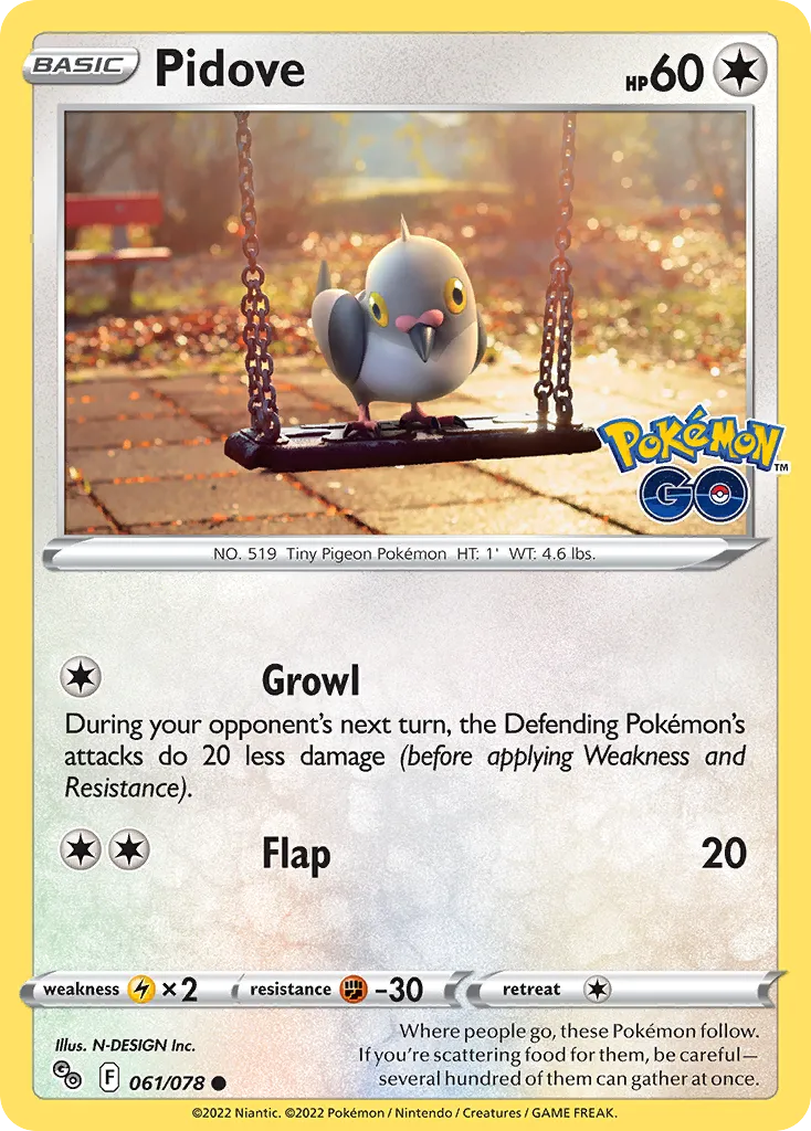 Pidove #61, Pokémon GO