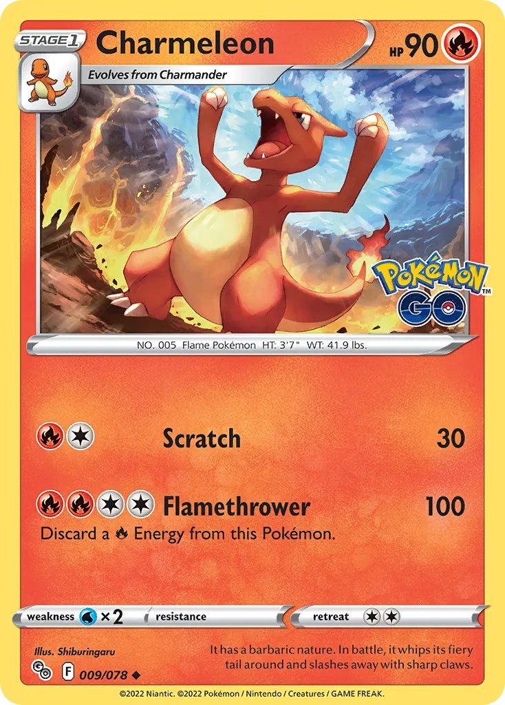 Charmeleon #9, Pokémon GO Reverse Foil