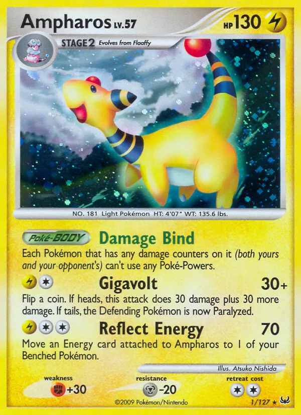 Ampharos #1, Platinum Reverse Foil
