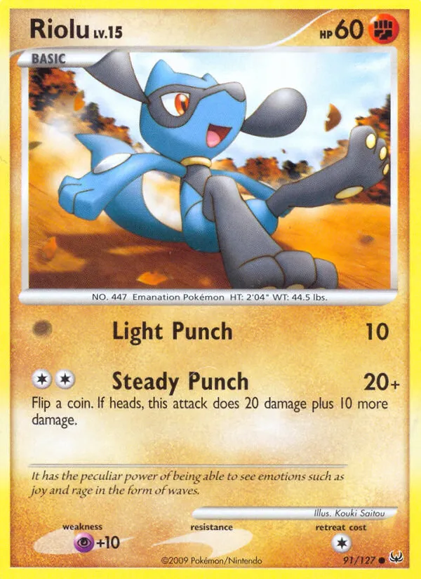 Riolu #91, Platinum Reverse Foil