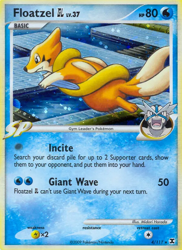 Floatzel GL #4, Rising Rivals Reverse Foil