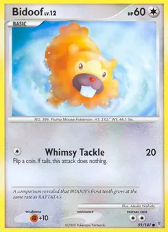 Bidoof #91, Reverse Foil