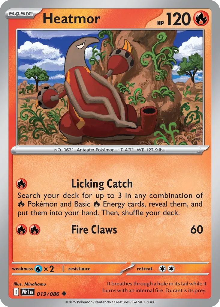 Heatmor #19, White Flare Poke Ball Reverse Holo