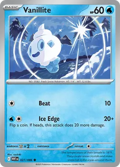 Vanillite #27, Master Ball Reverse Holo