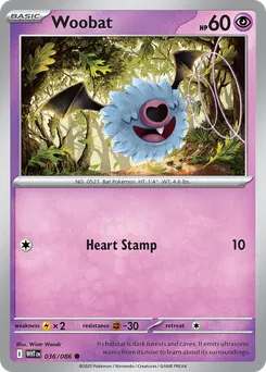 Woobat #36, Master Reverse Holo
