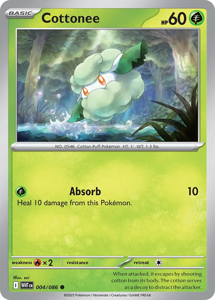Cottonee #4, White Flare Master Reverse Holo