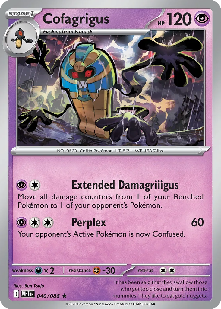 Cofagrigus #40, White Flare Poke Ball Reverse Holo