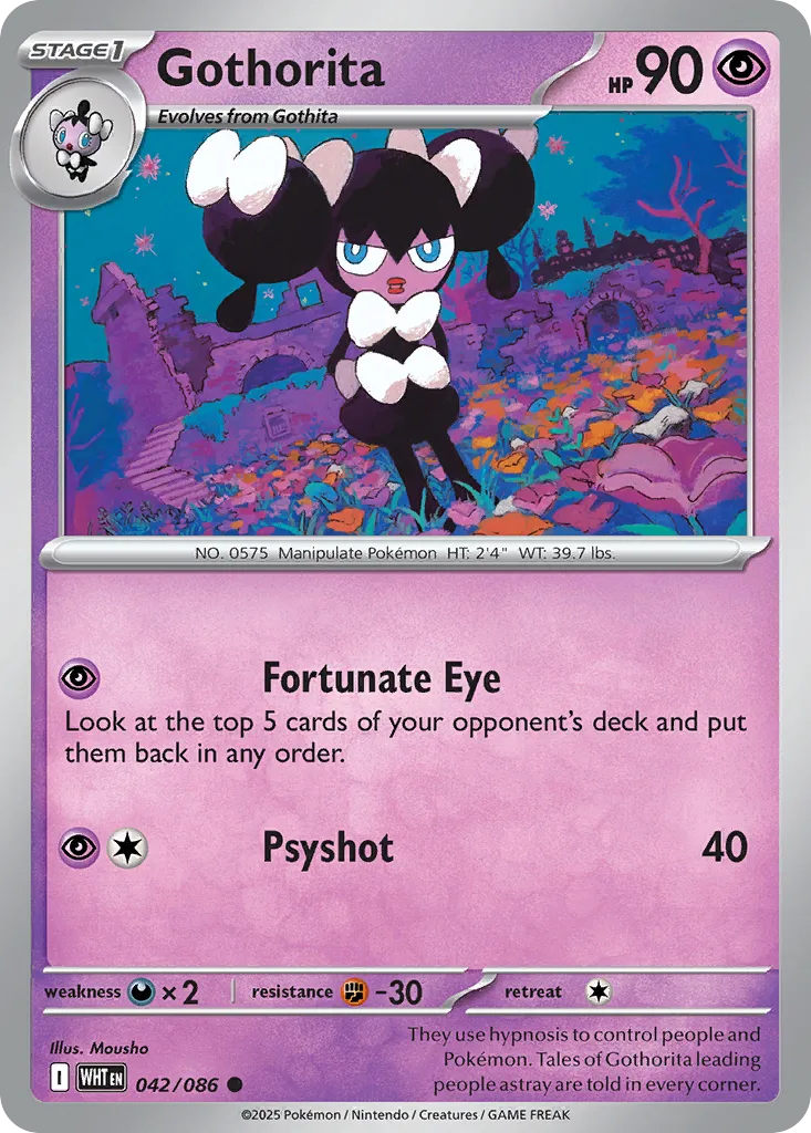 Gothorita #42, White Flare Master Ball Reverse Holo