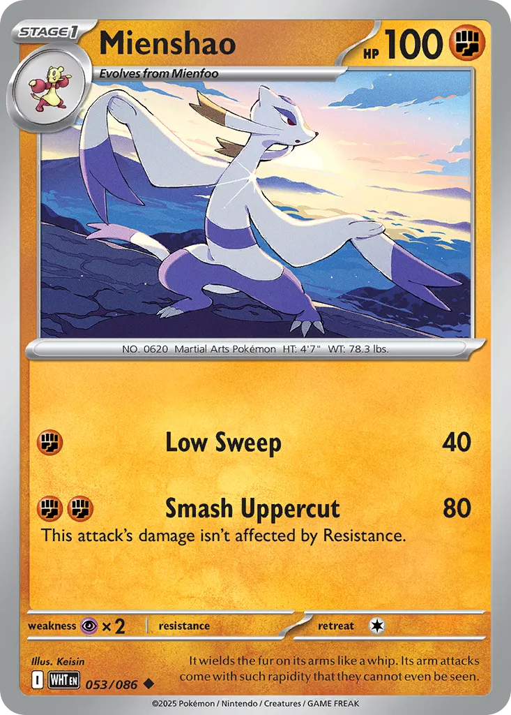 Mienshao #53, White Flare Master Reverse Holo