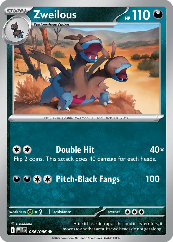 Zweilous #66, White Flare Reverse Holo