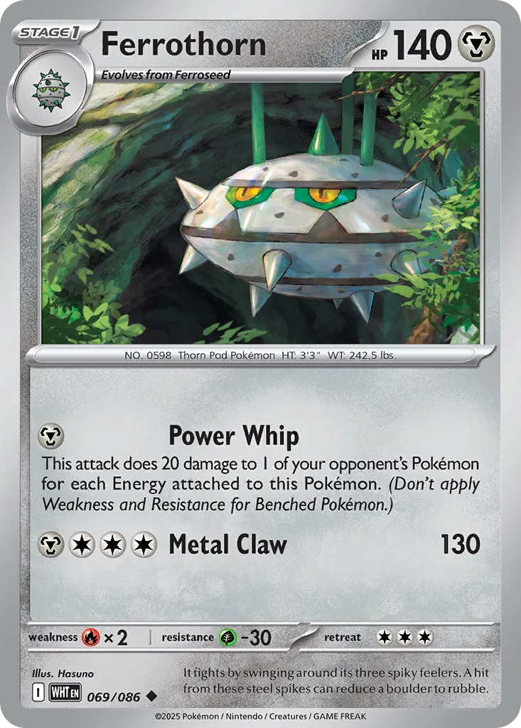 Ferrothorn #69, White Flare Master Reverse Holo