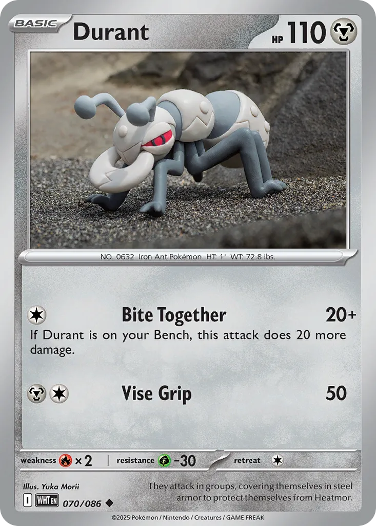 Durant #70, White Flare Master Reverse Holo