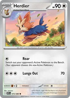 Herdier #75, Master Ball Reverse Holo