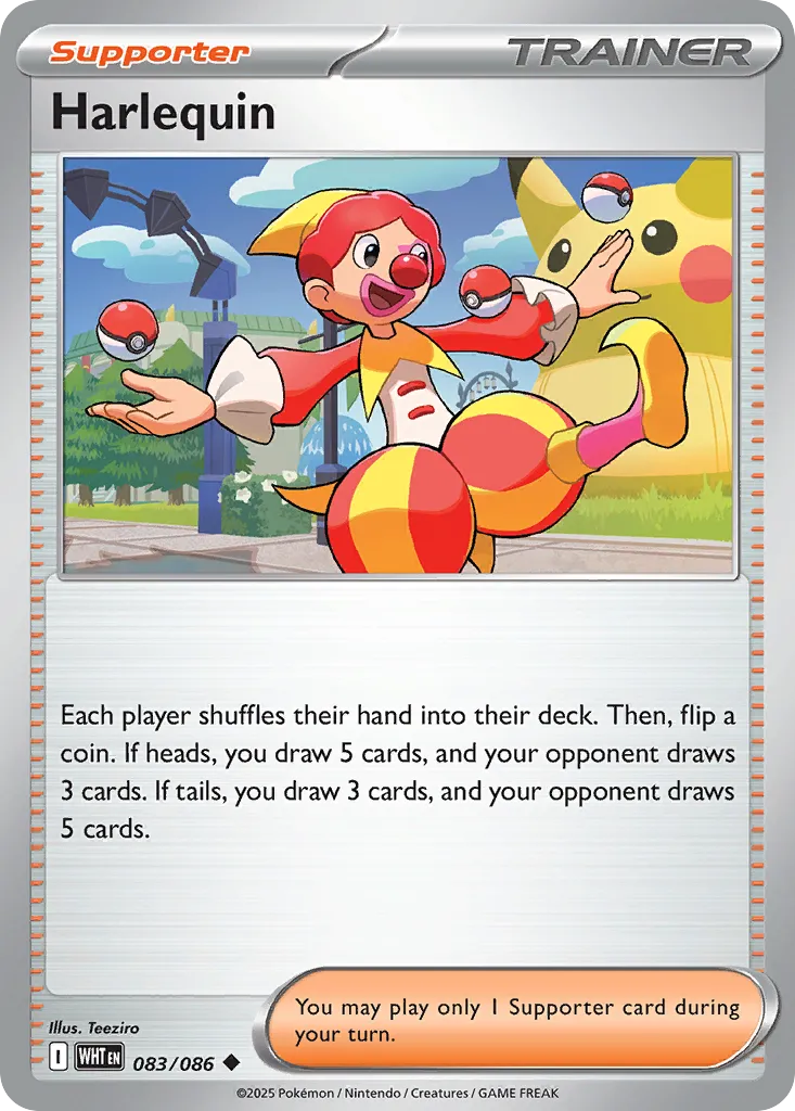 Harlequin #83, White Flare Poke Ball Reverse Holo