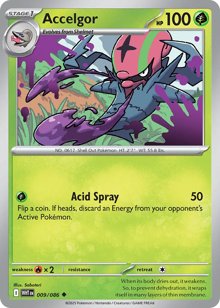 Accelgor #9, White Flare Master Reverse Holo