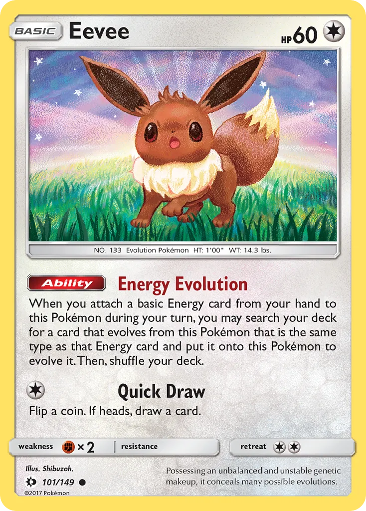Eevee #101, Sun & Moon Reverse Foil