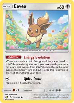 Eevee #101a, 2018 Yellow A Alternate Art