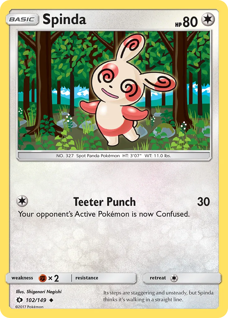 Spinda #102, Sun & Moon Reverse Foil