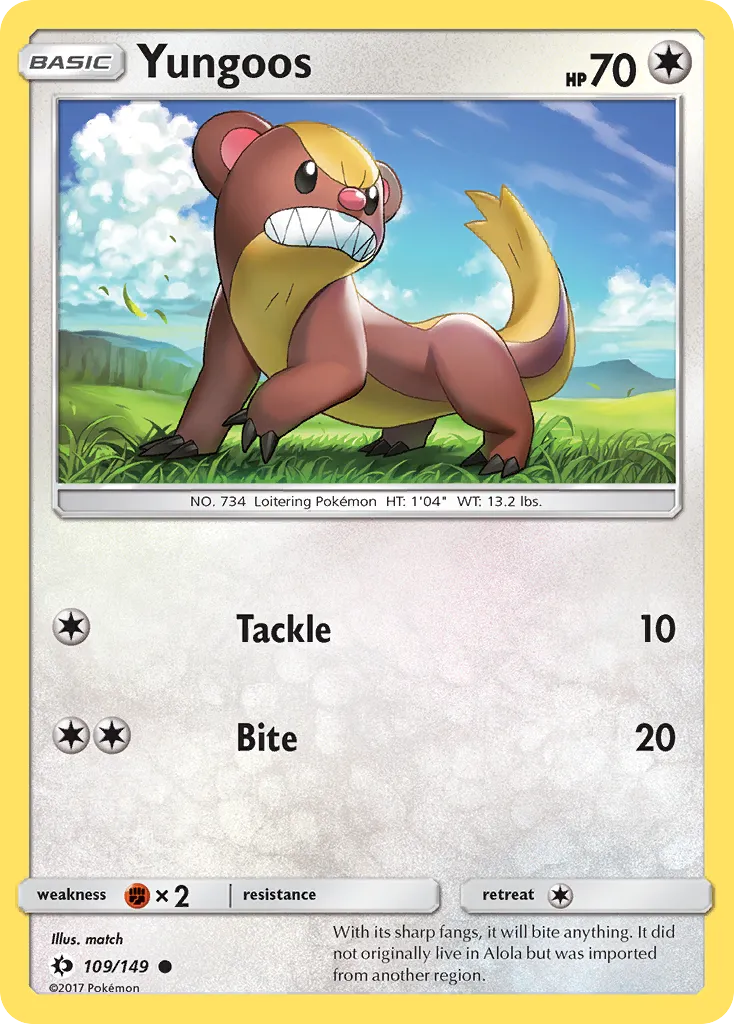 Yungoos #109, Sun & Moon Reverse Foil