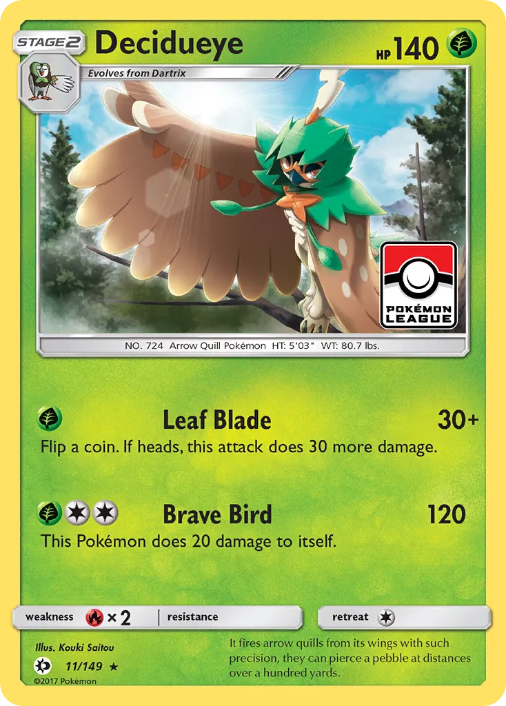 Decidueye #11, Sun & Moon Reverse Foil