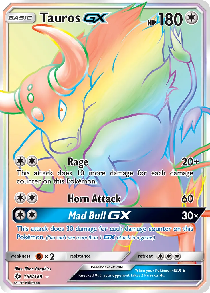 Tauros-GX #156, Sun & Moon Secret