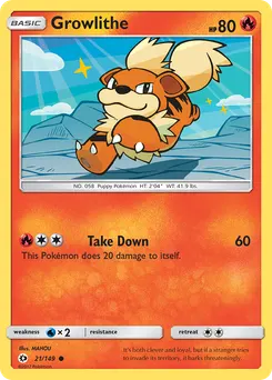 Growlithe #21, Reverse Foil