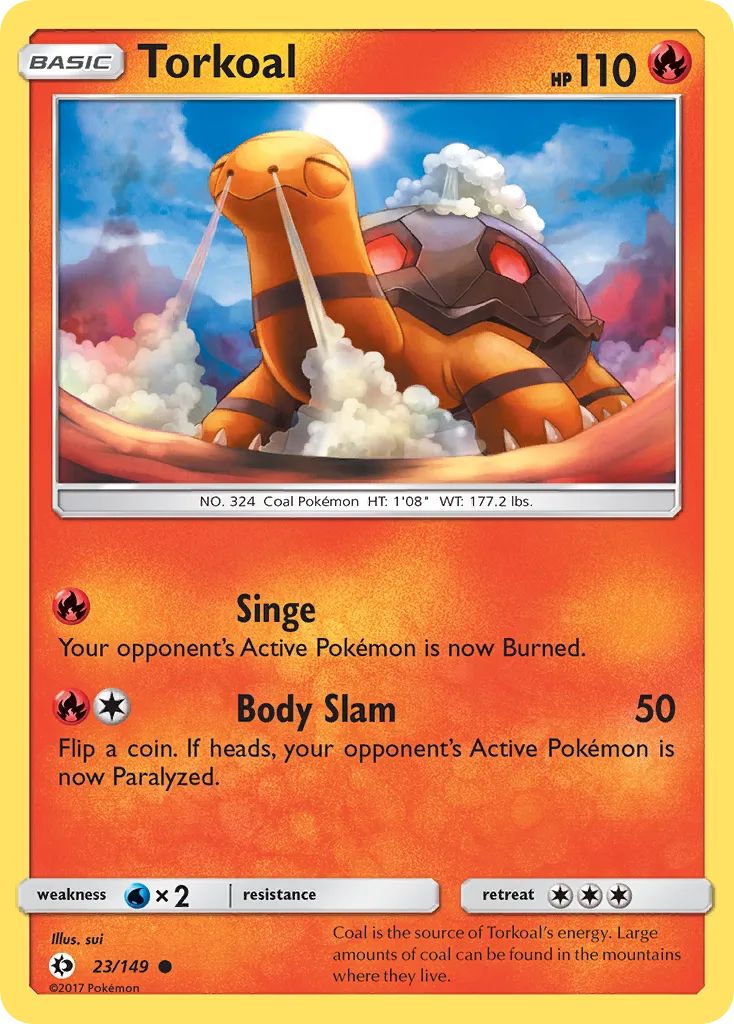 Torkoal #23, Sun & Moon Reverse Foil