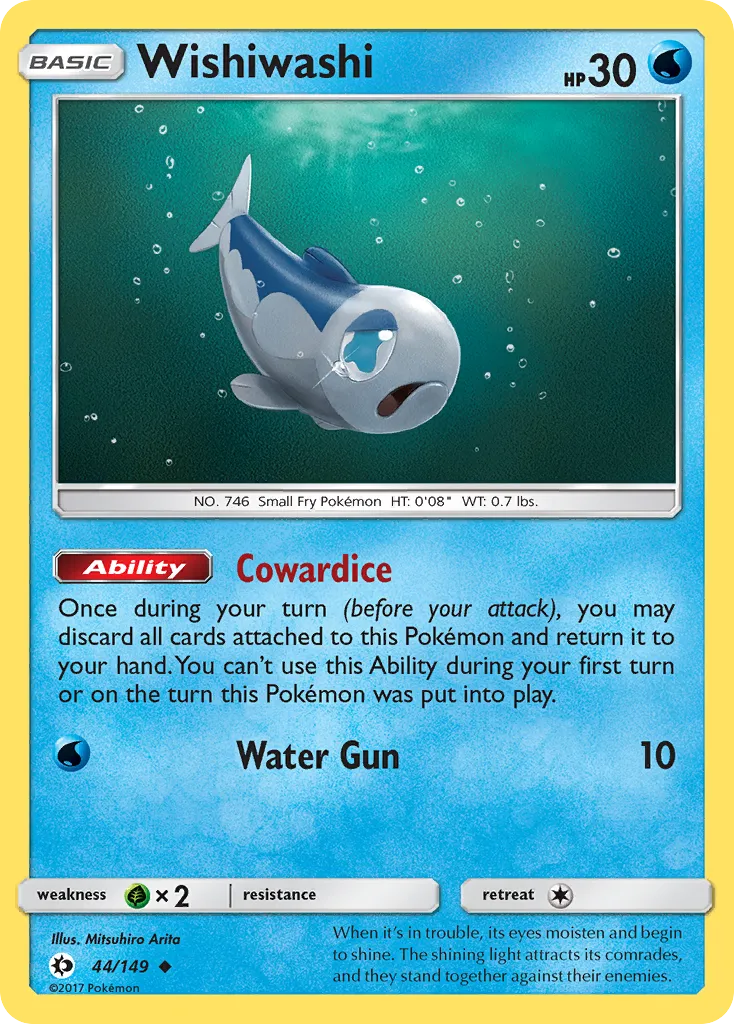 Wishiwashi #44, Sun & Moon Reverse Foil
