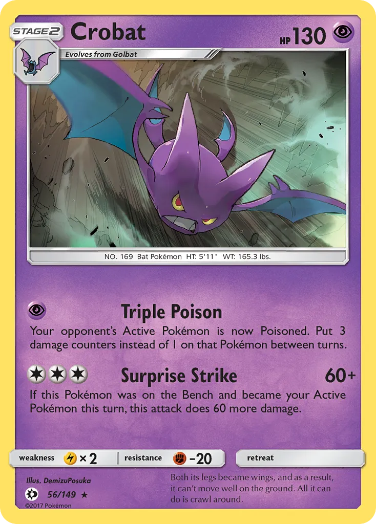 Crobat #56, Sun & Moon Reverse Foil