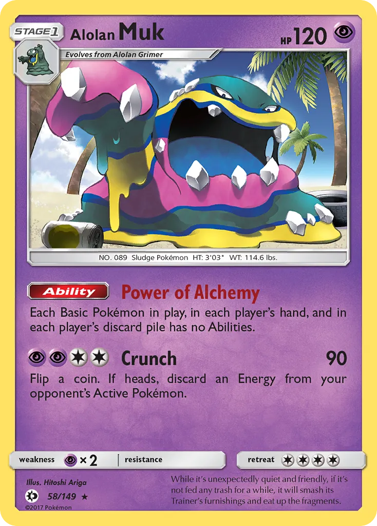 Alolan Muk #58, Sun & Moon Reverse Foil